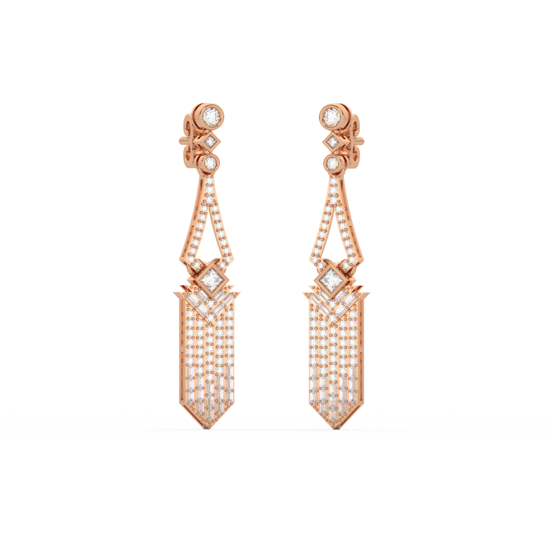 Dazzling Swirls Lab Grown Diamond Drop Earrings by Stefee Jewels