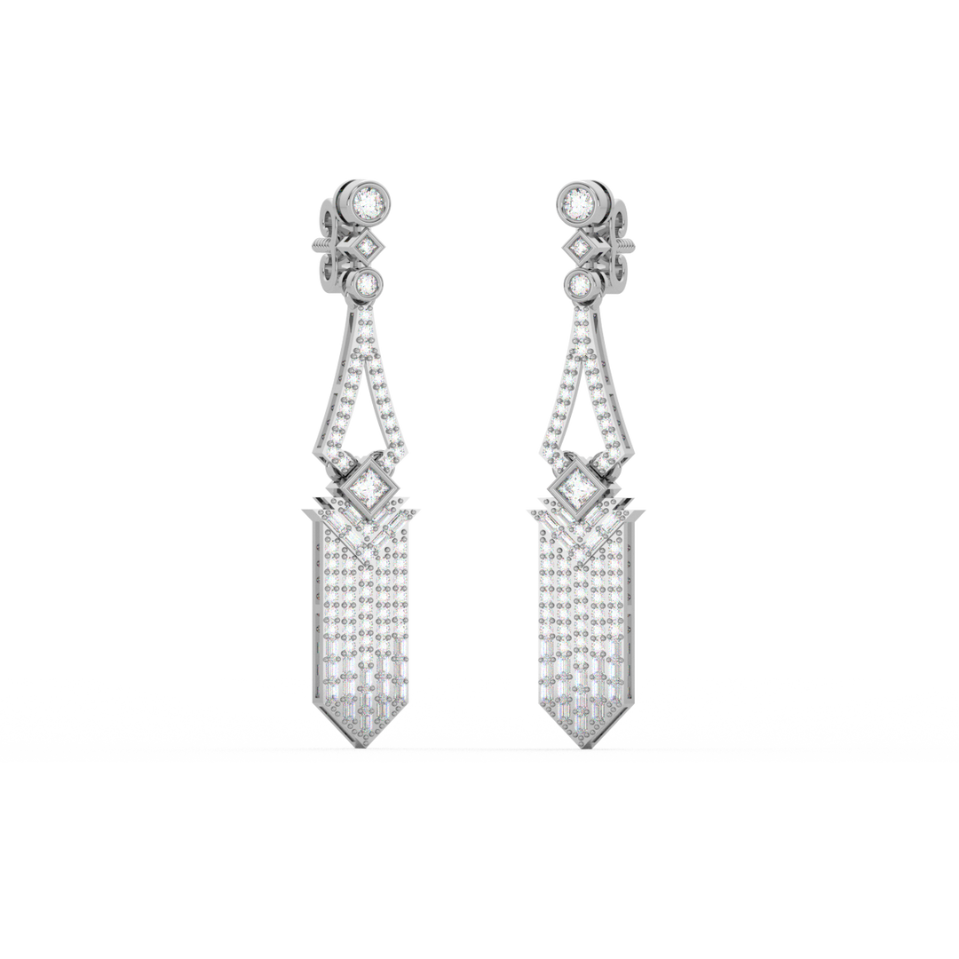 Dazzling Swirls Lab Grown Diamond Drop Earrings by Stefee Jewels