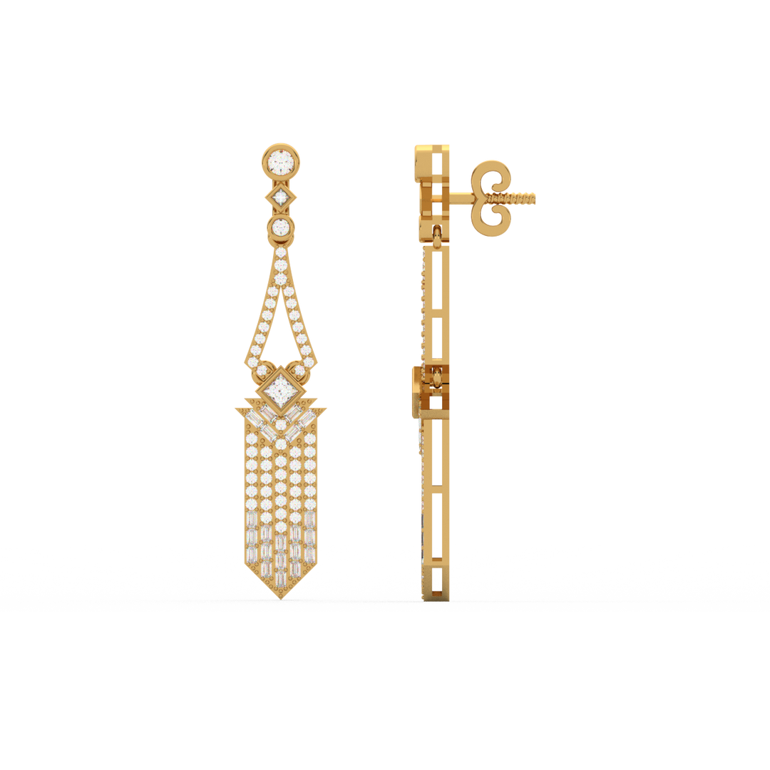 Dazzling Swirls Lab Grown Diamond Drop Earrings by Stefee Jewels