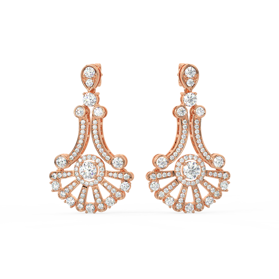 Lustrous Swing Lab Grown Diamond Drop Earrings by Stefee Jewels