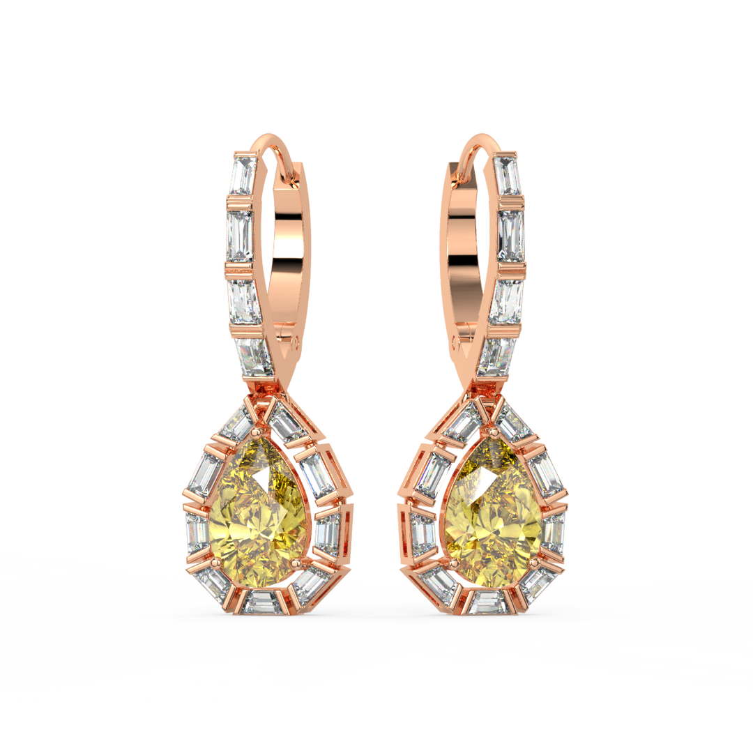 Radiant Reflections Lab Grown Diamond Drop Earrings by Stefee Jewels