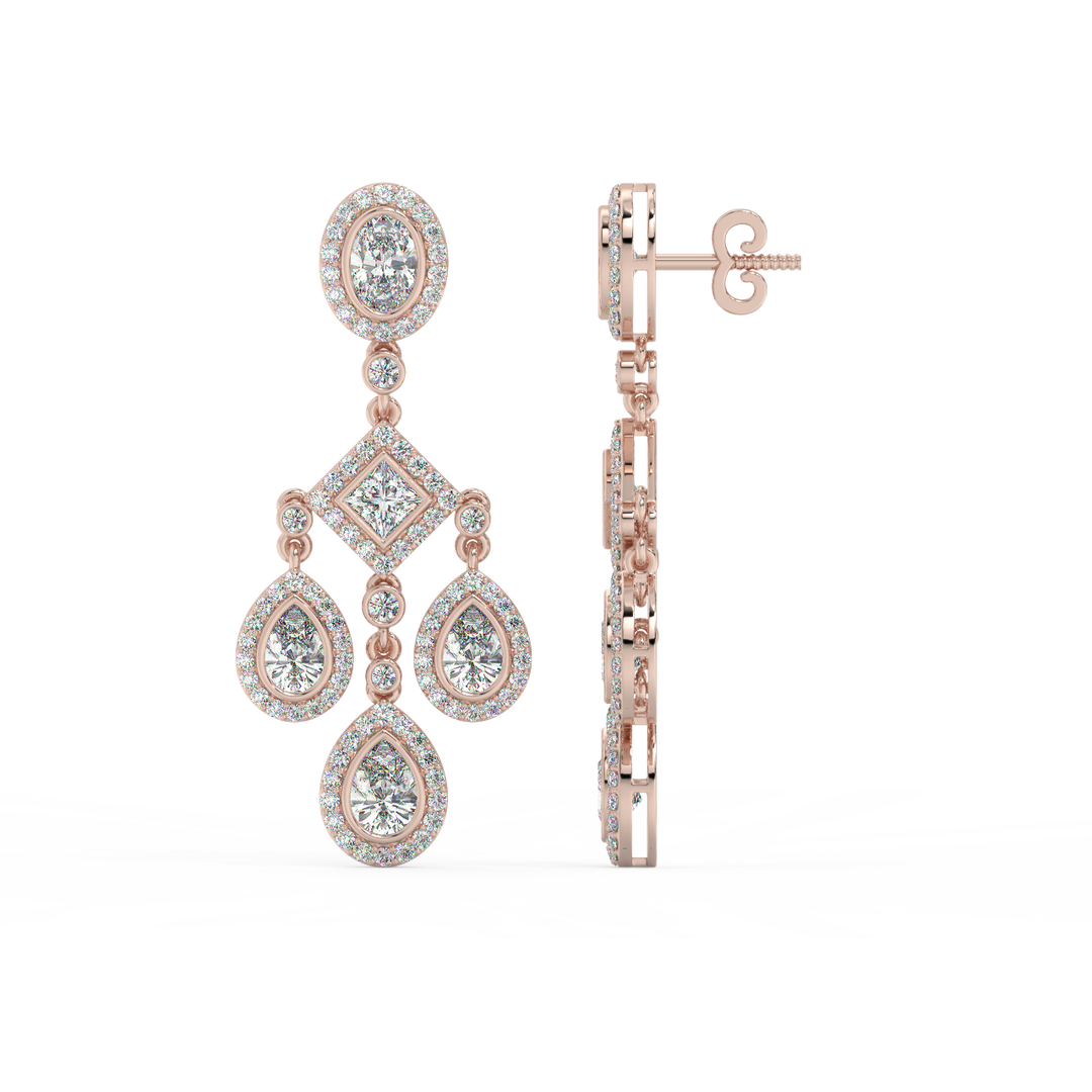 Shining Stars Lab Grown Diamond Drop Earrings by Stefee Jewels