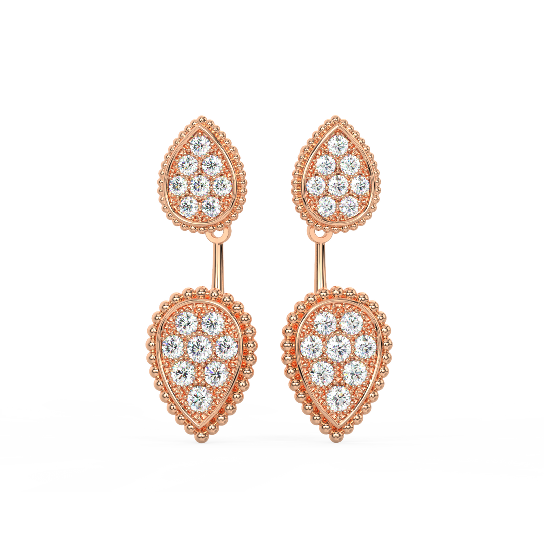 Pear Shaped Diamond Earrings By Stefee Jewels