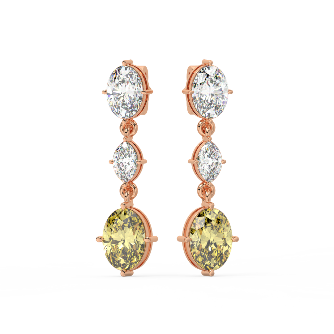 Elegant Glimmer Lab Grown Diamond Drop Earrings by Stefee Jewels