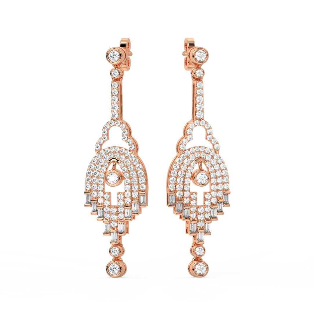 Elegant Streams Lab Grown Diamond Drop Earrings by Stefee Jewels