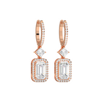 Load image into Gallery viewer, Emrald-Cut Drop  Lab Grown Diamond Earrings By Stefee Jewels
