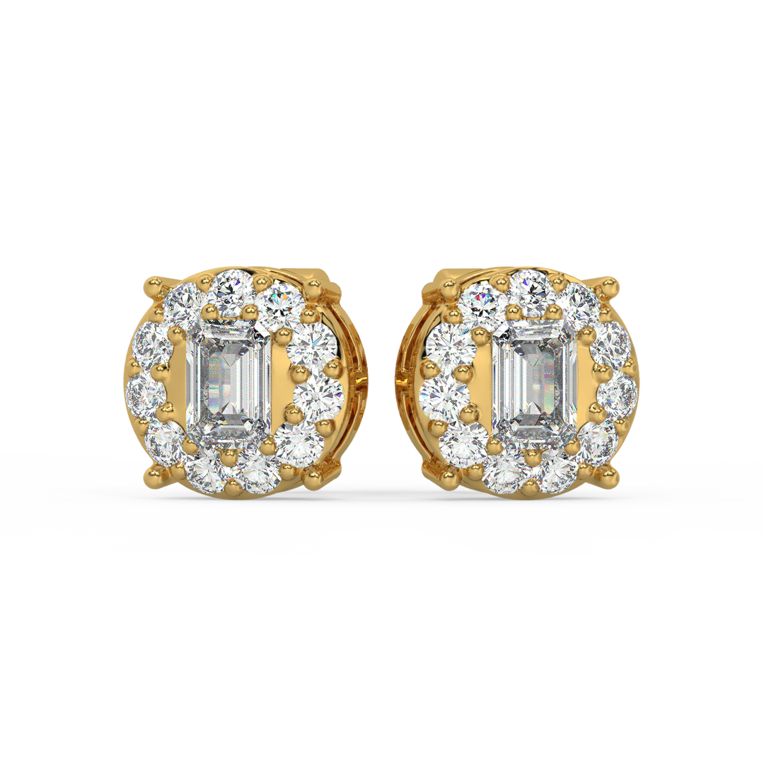 Round cut stud earrings By Stefee Jewels