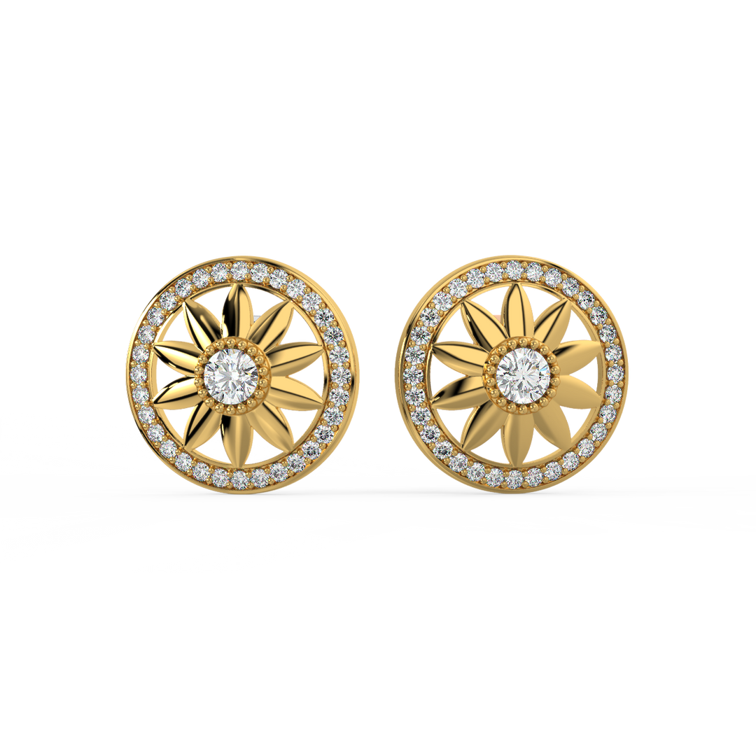 Radiant Round Lab Grown Diamond Studd Earrings by Stefee Jewels