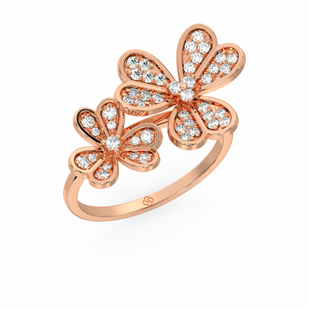 Complimenting Flowers Lab Grown Diamond Ring by Stefee Jewels