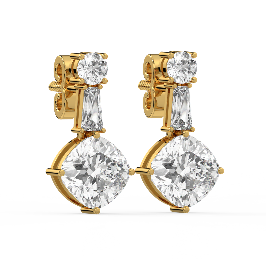 Crystal Charmer Lab Grown Diamond Stud Earrings by Stefee Jewels