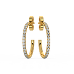 Load image into Gallery viewer, Lab Grown Diamond Arc Hoops Earrings by Stefee
