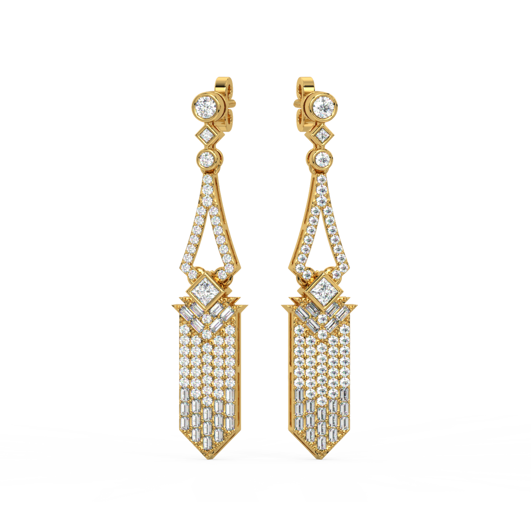 Dazzling Swirls Lab Grown Diamond Drop Earrings by Stefee Jewels