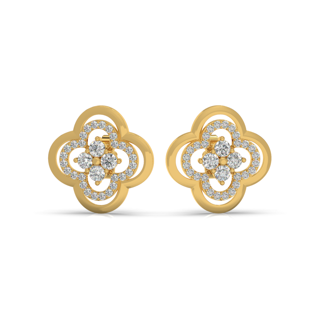 Radiant Reflections Lab Grown Diamond Stud Earrings by Stefee Jewels