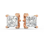 Load image into Gallery viewer, Solitaire Princess Lab Grown Diamond Studs Earrings by Stefee
