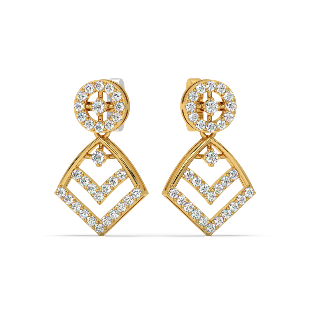 Glitter Swirls Lab Grown Diamond Drop Earrings by Stefee Jewels