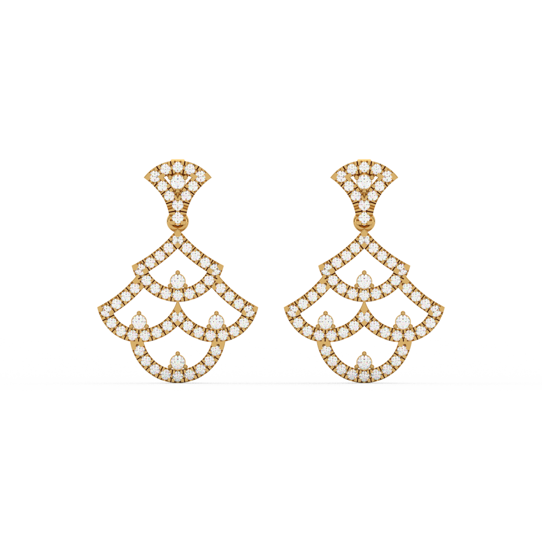 Brilliant Chains Lab Grown Diamond Drop Earrings by Stefee Jewels