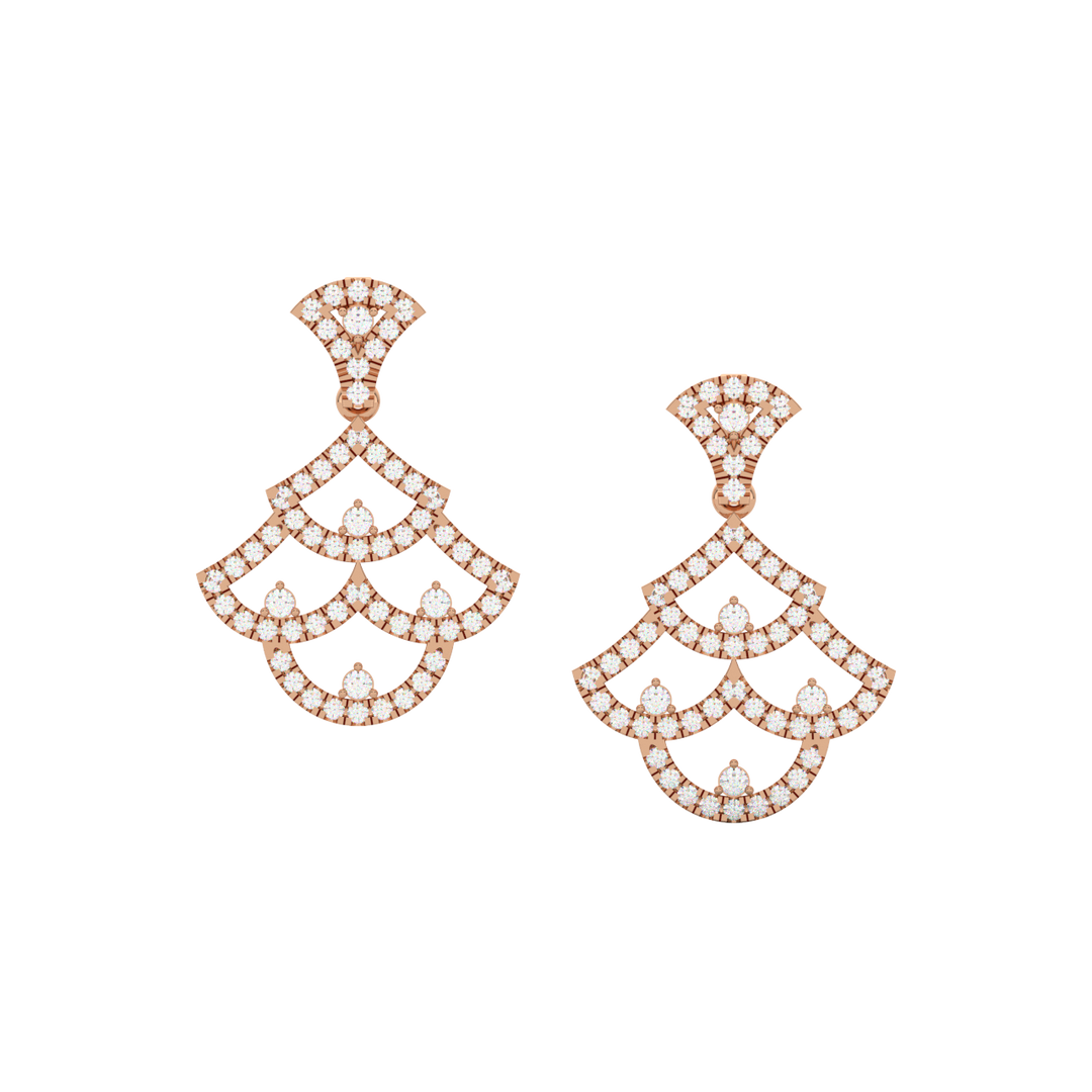 Brilliant Chains Lab Grown Diamond Drop Earrings by Stefee Jewels