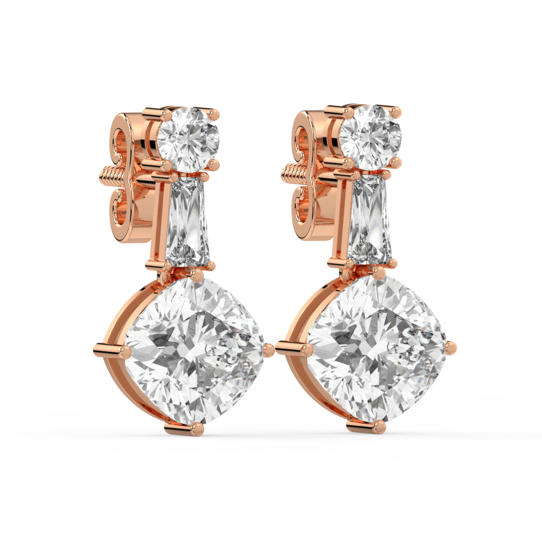 Crystal Charmer Lab Grown Diamond Stud Earrings by Stefee Jewels