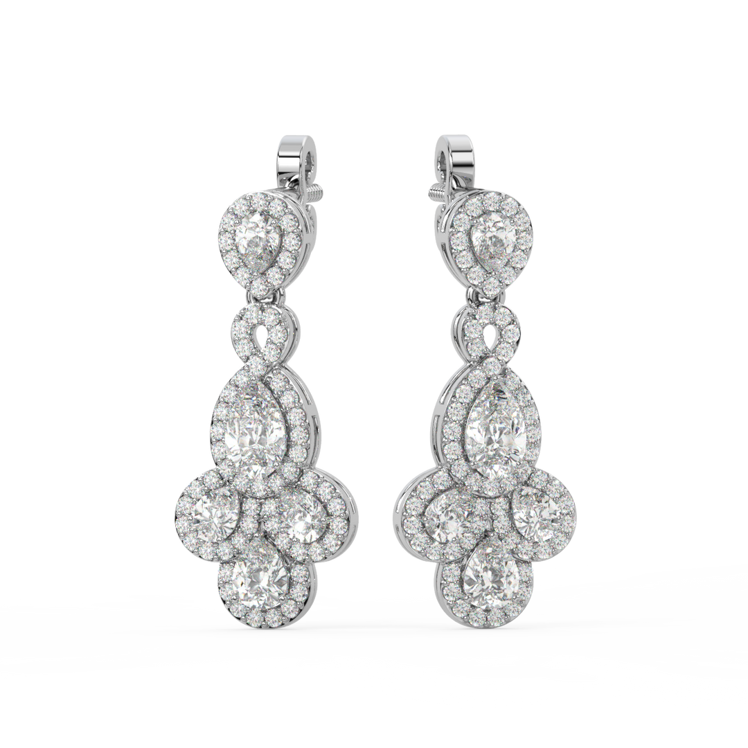 Sparkling Clustered Lab Grown Diamond  Danglers By Stefee Jewels