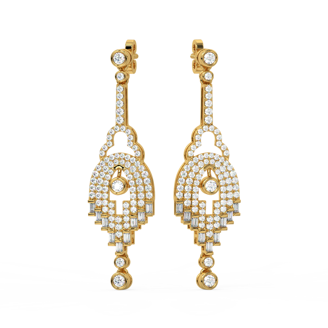 Elegant Streams Lab Grown Diamond Drop Earrings by Stefee Jewels