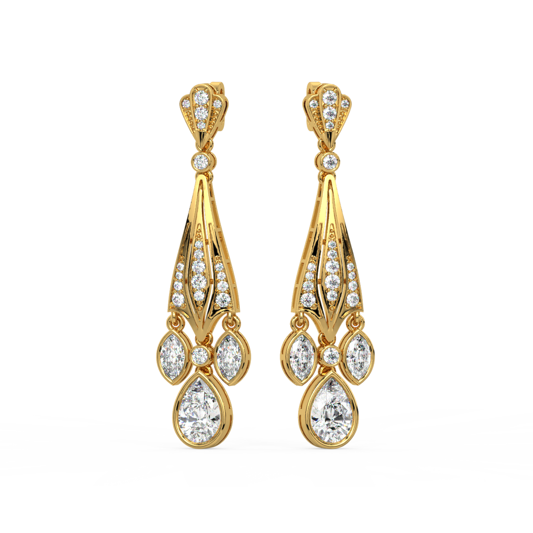 Ambrosia Star Lab Grown Diamond Drop Earrings by Stefee Jewels