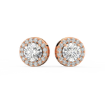 Load image into Gallery viewer, Lab Grown Diamond Round Halo Studs Earrings by Stefee
