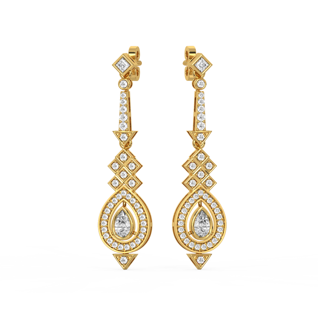 Radiant Twinkle Lab Grown Diamond Drop Earrings by Stefee Jewels