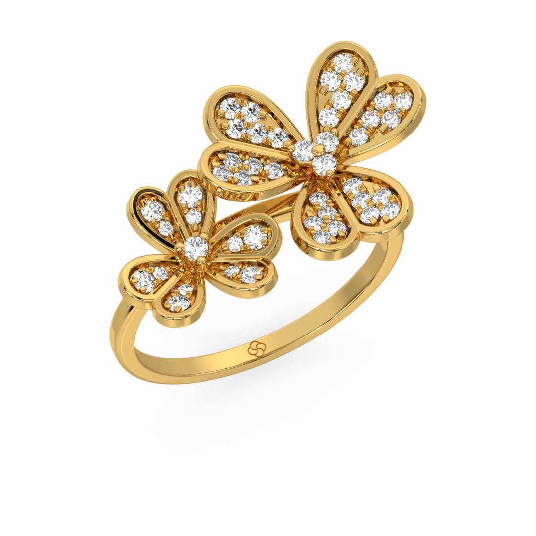 Complimenting Flowers Lab Grown Diamond Ring by Stefee Jewels