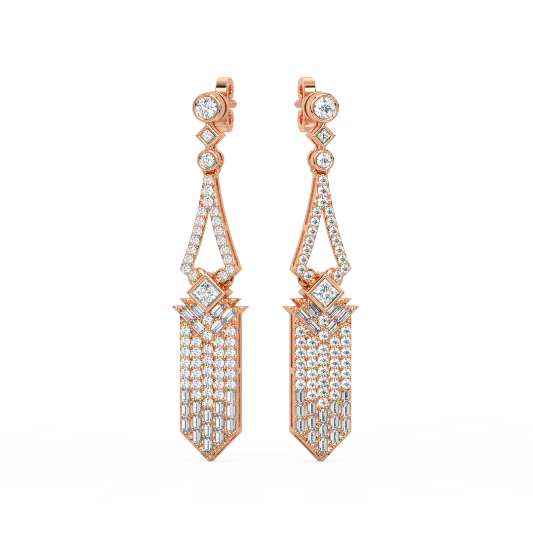 Dazzling Swirls Lab Grown Diamond Drop Earrings by Stefee Jewels