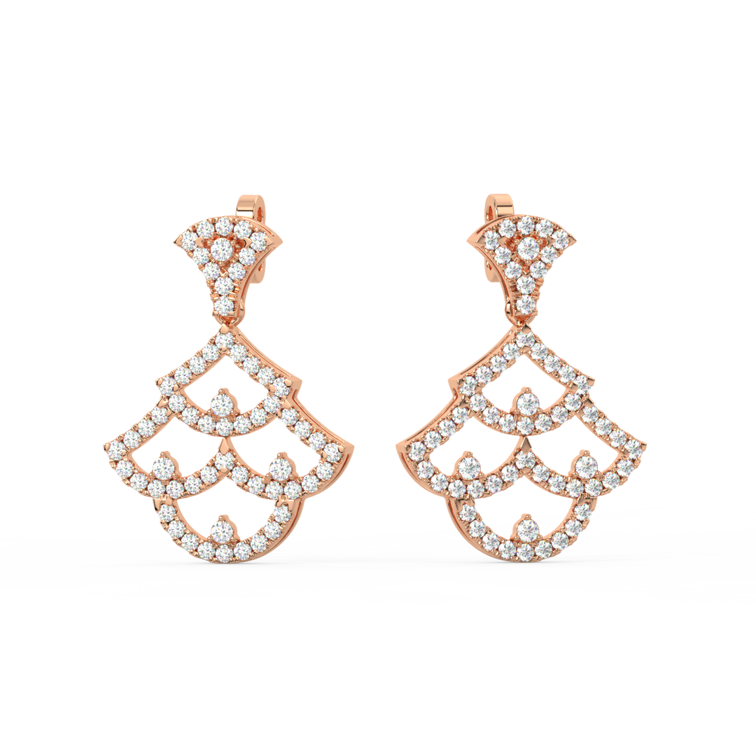 Brilliant Chains Lab Grown Diamond Drop Earrings by Stefee Jewels