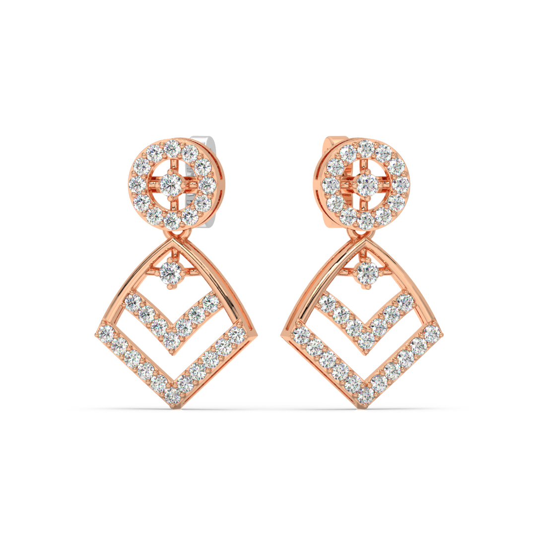 Glitter Swirls Lab Grown Diamond Drop Earrings by Stefee Jewels