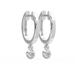 Load image into Gallery viewer, 0.20 ct Lab Grown Diamond Bezel Drop Huggie Hoop Earring by Stefee
