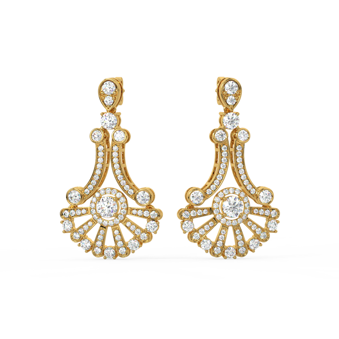 Lustrous Swing Lab Grown Diamond Drop Earrings by Stefee Jewels