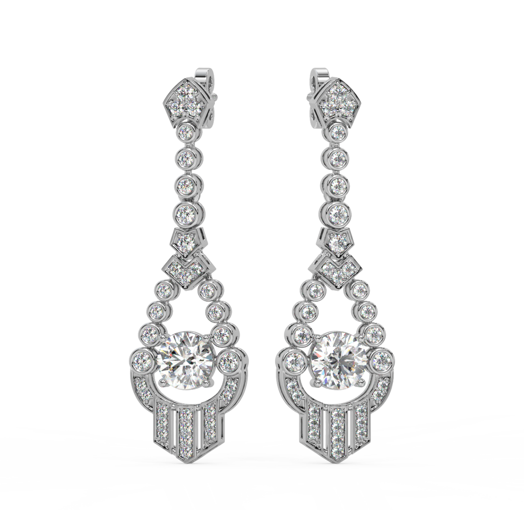 Lab Grown Diamond Halo  Cluster Stud Earrings By Stefee Jewels