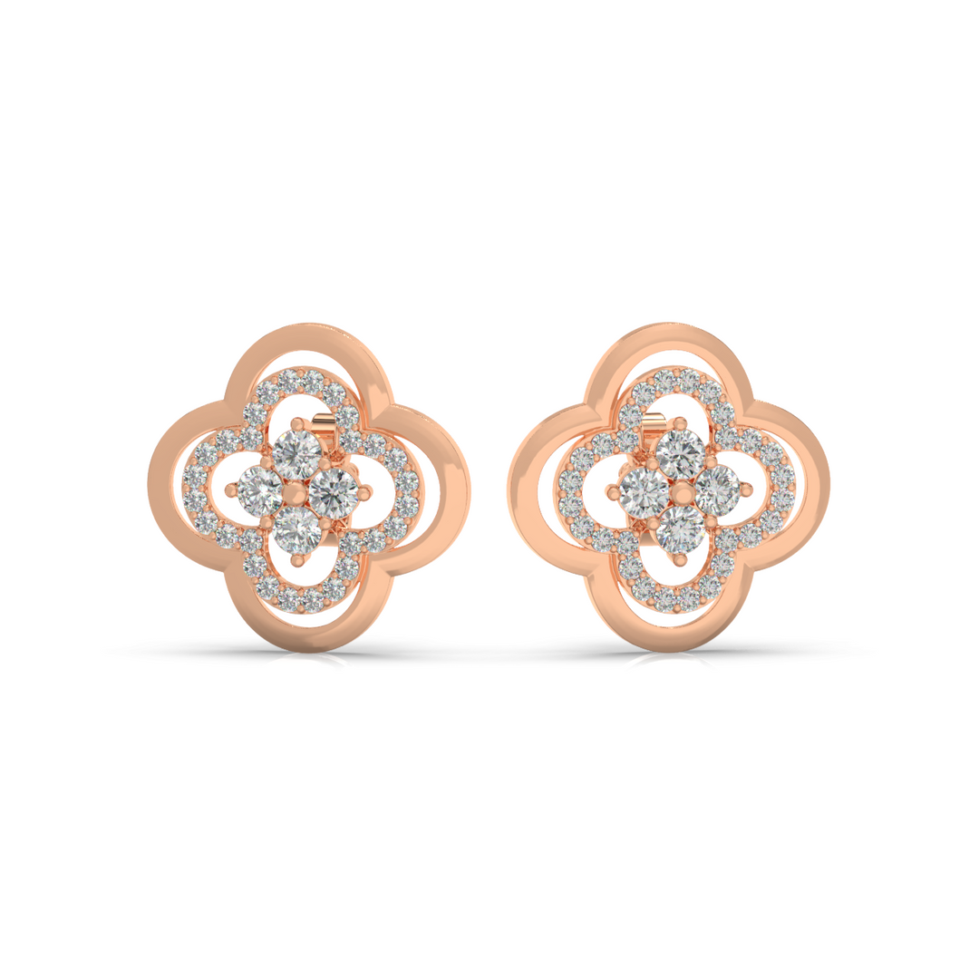 Radiant Reflections Lab Grown Diamond Stud Earrings by Stefee Jewels