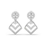 Load image into Gallery viewer, Glitter Swirls Lab Grown Diamond Drop Earrings by Stefee Jewels
