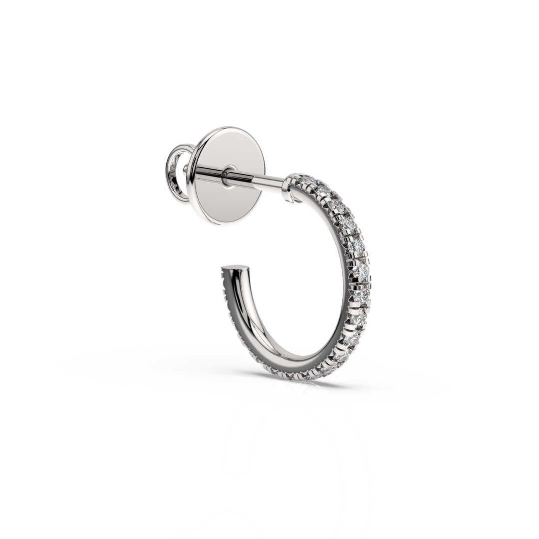 0.42 ct Lab Grown Diamond Arc Hoops Earrings by Stefee