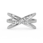 Load image into Gallery viewer, Criss-Cross  Lab Grown Diamond Ring by Stefee Jewels
