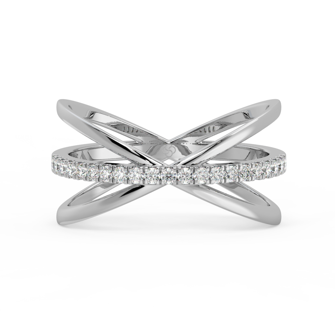 Criss-Cross  Lab Grown Diamond Ring by Stefee Jewels