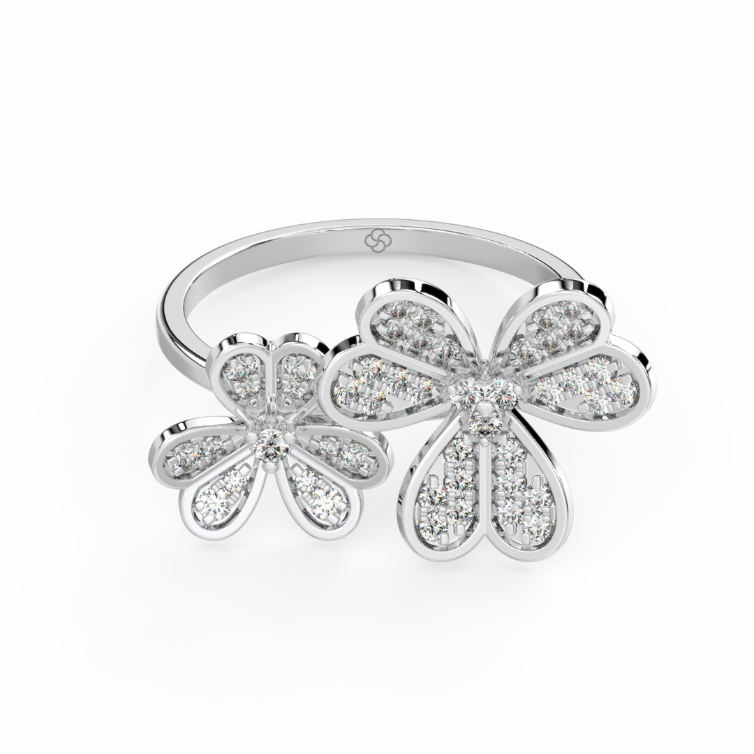 Complimenting Flowers Lab Grown Diamond Ring by Stefee Jewels