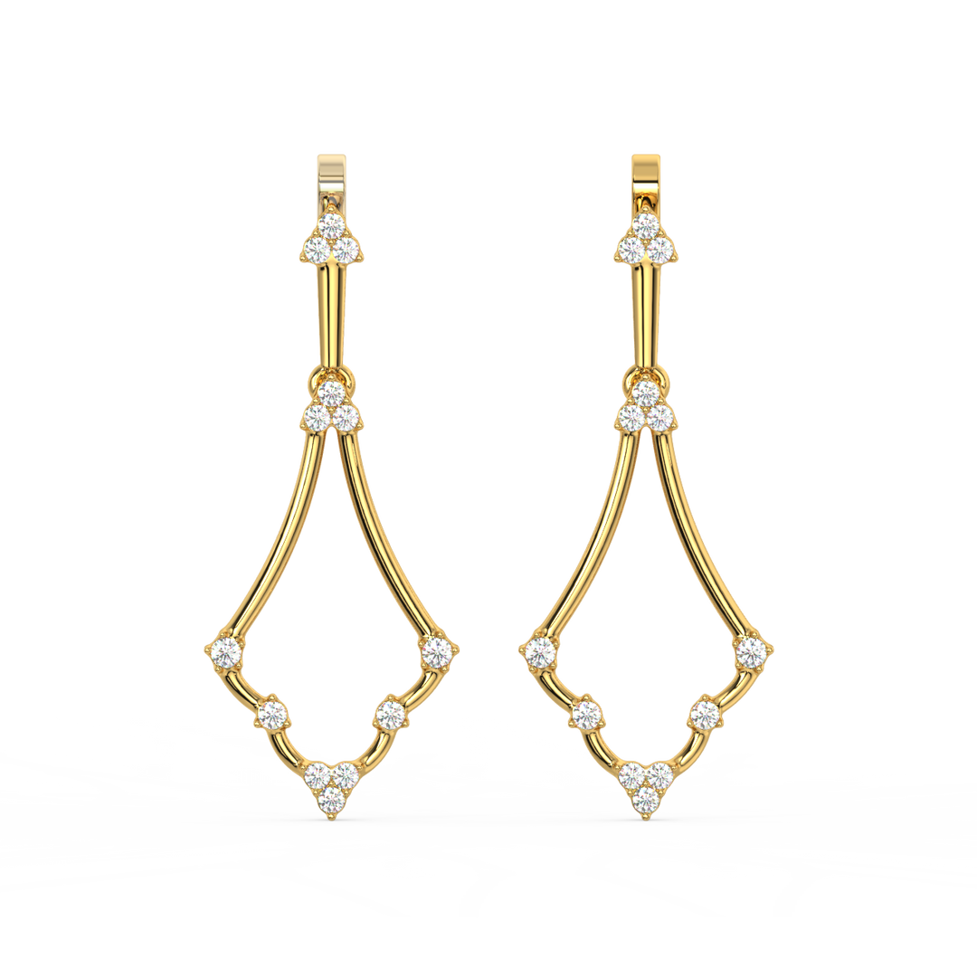 Glitter Streams Lab Grown Diamond Drop Earrings by Stefee Jewels