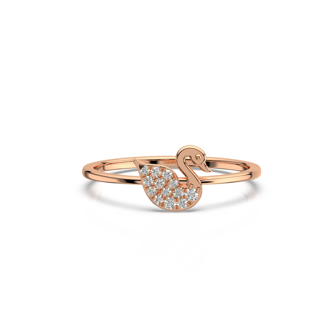 Studded Swan Lab Grown Diamond Ring by Stefee Jewels