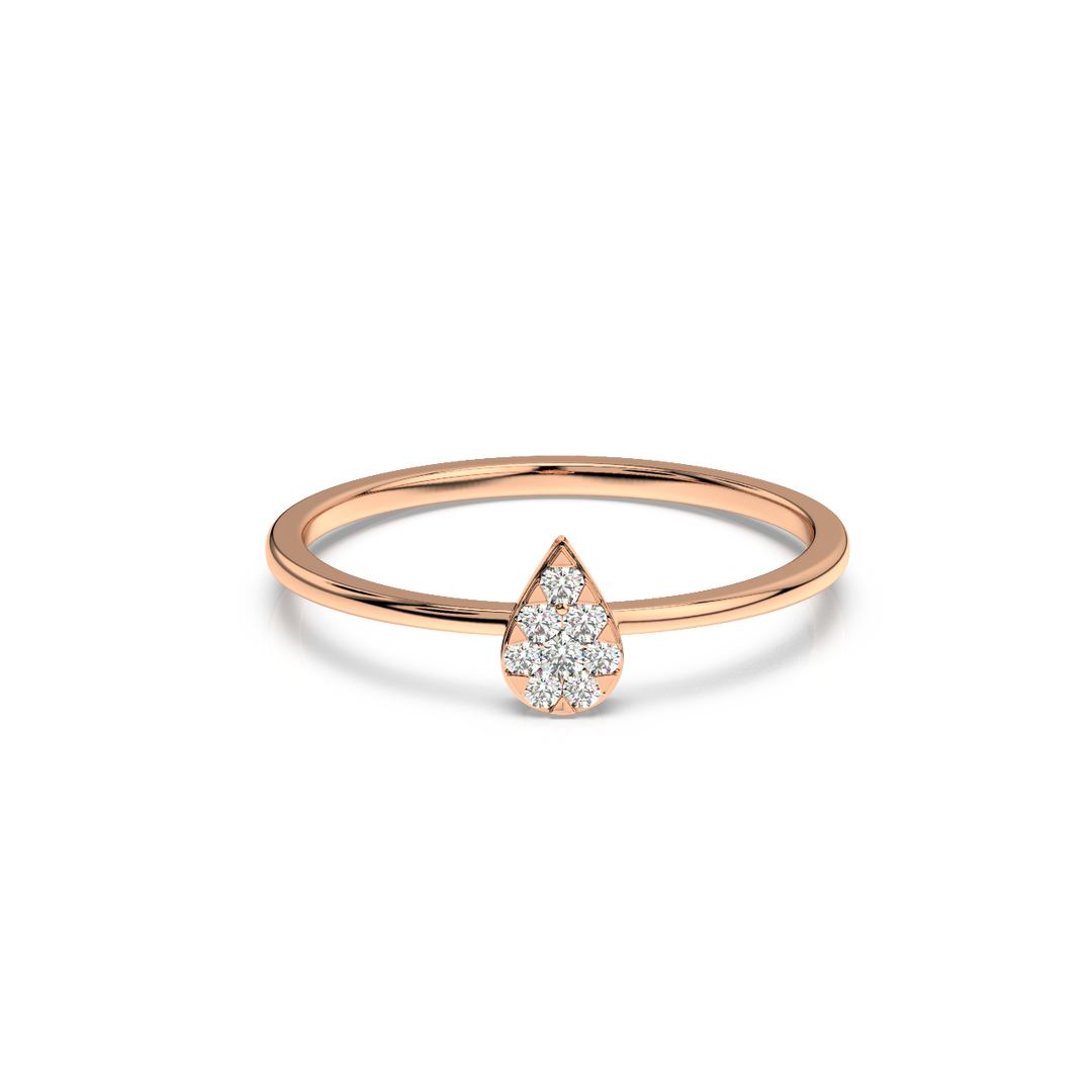 Round-Dewdrop Lab Grown Diamond Ring by Stefee Jewels