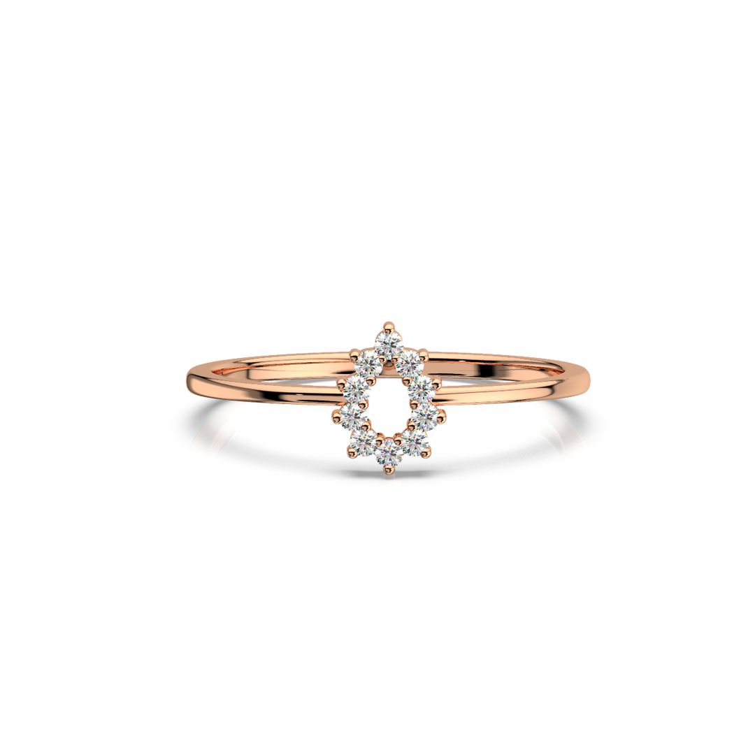 Open Dewdrop Round Lab Grown Diamond  Ring by Stefee Jewels
