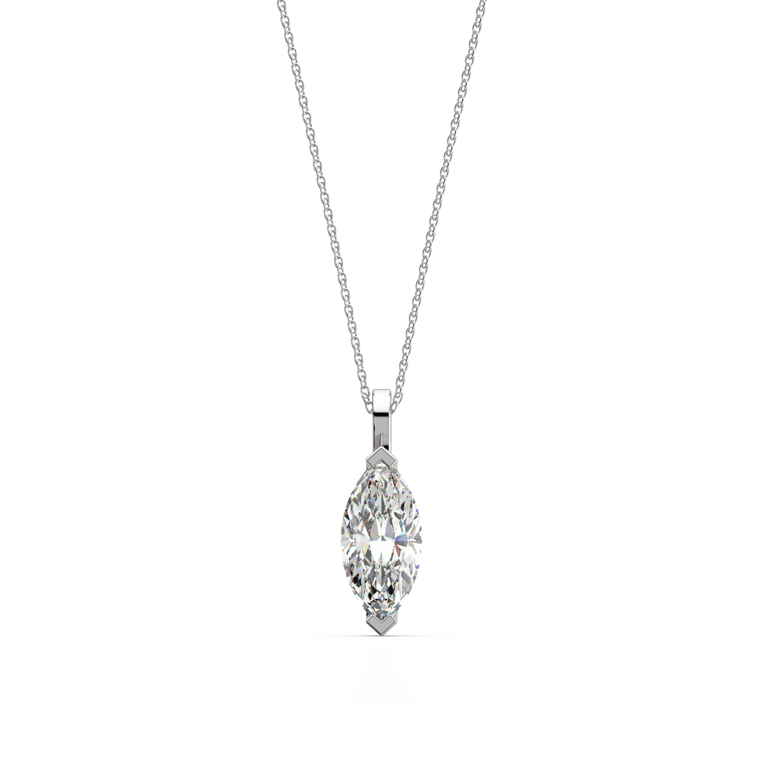 Solitaire Marquise Lab Grown Diamond Pendant by Stefee