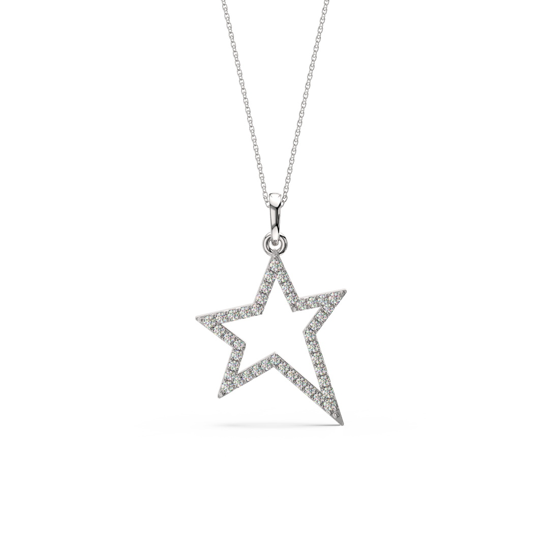 Open Star Lab Grown Diamond Pendant by Stefee