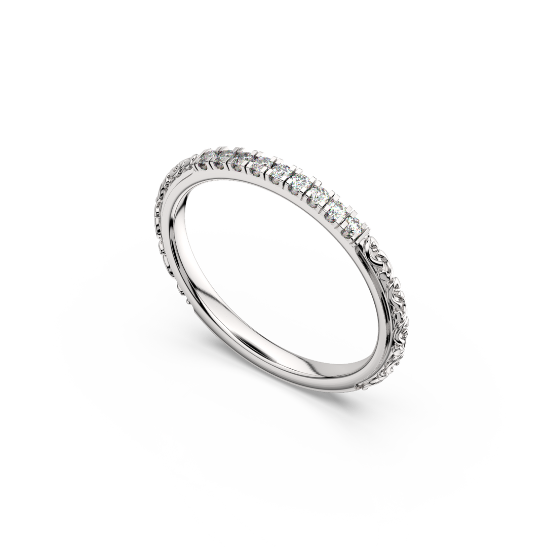 Round Embellished  Lab Grown Diamond Band by Stefee Jewels