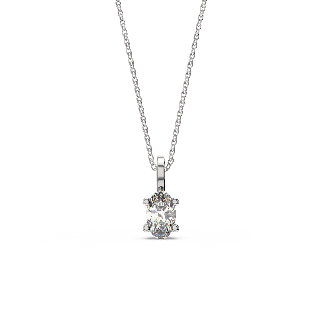 Solitaire Oval Lab Grown Diamond Pendant by Stefee