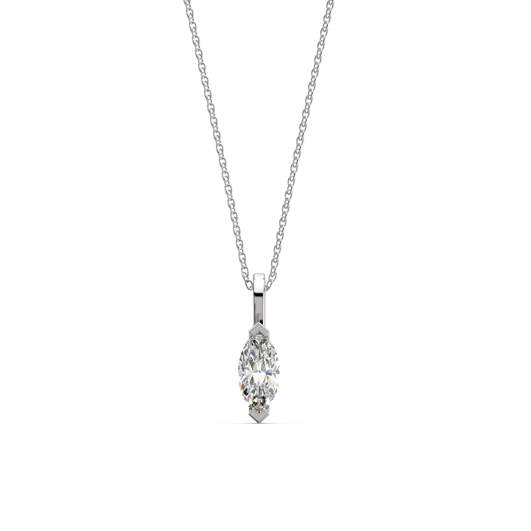 Solitaire Marquise Lab Grown Diamond Pendant by Stefee