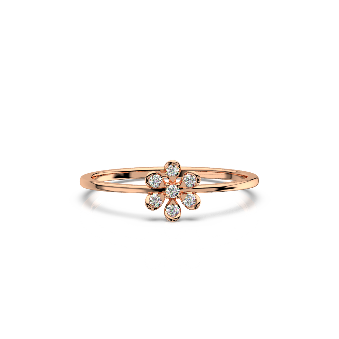 Small Flower Lab Grown Diamond Clustered Ring by Stefee Jewels